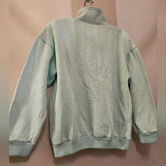 Vintage Lady Footlocker Light Turquoise Half Zip Sweater | Size Medium - Picture 8 of 10